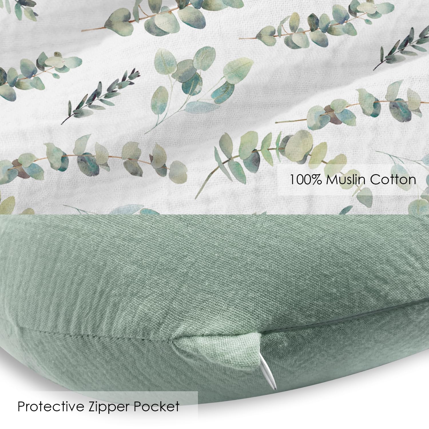 Little Grape Land 2 Pack Nursing Pillow Covers, Stretchy and Soft Nursing Cover for Breastfeeding Muslin Cotton - Image 4