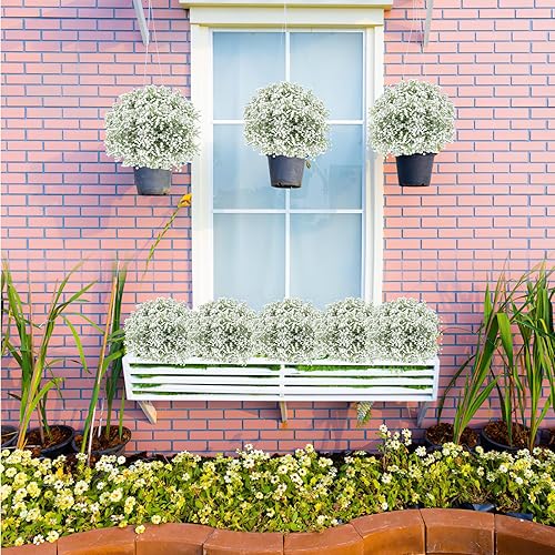 Miniatura 6 de Ramo de gypsophila de imitación de tacto real, 48 piezas de flores artificiales para bricolaje, arreglo floral para centros de mesa de boda y