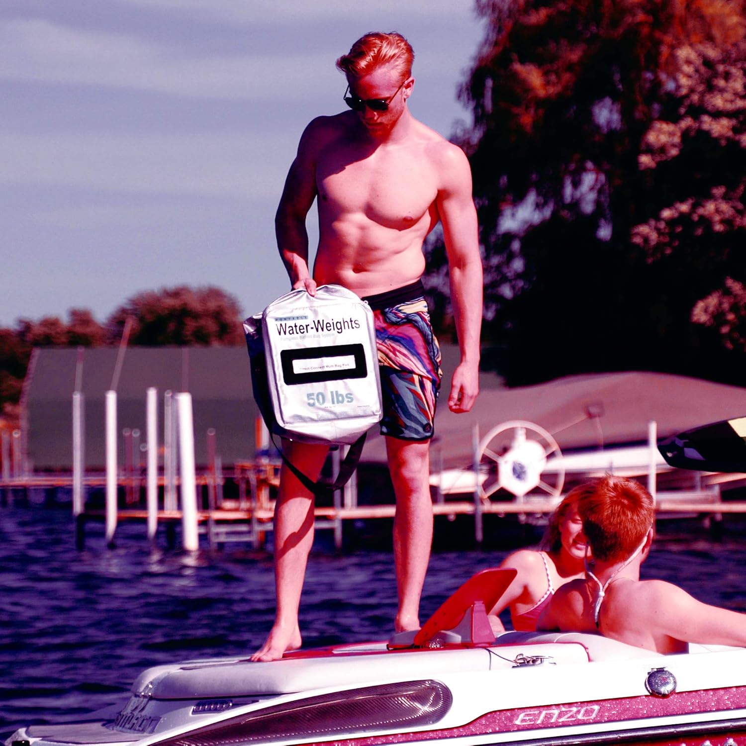 Tidal Wake Water Weights Ballast Bags for Boats – Pumpless Heavy Duty Portable Weights for Wakesurf, Wakeboarding, Hydrofoil –50 lbs Capacity, Easy Fill & Dump, Folds Flat for Storage, Saves Fuel