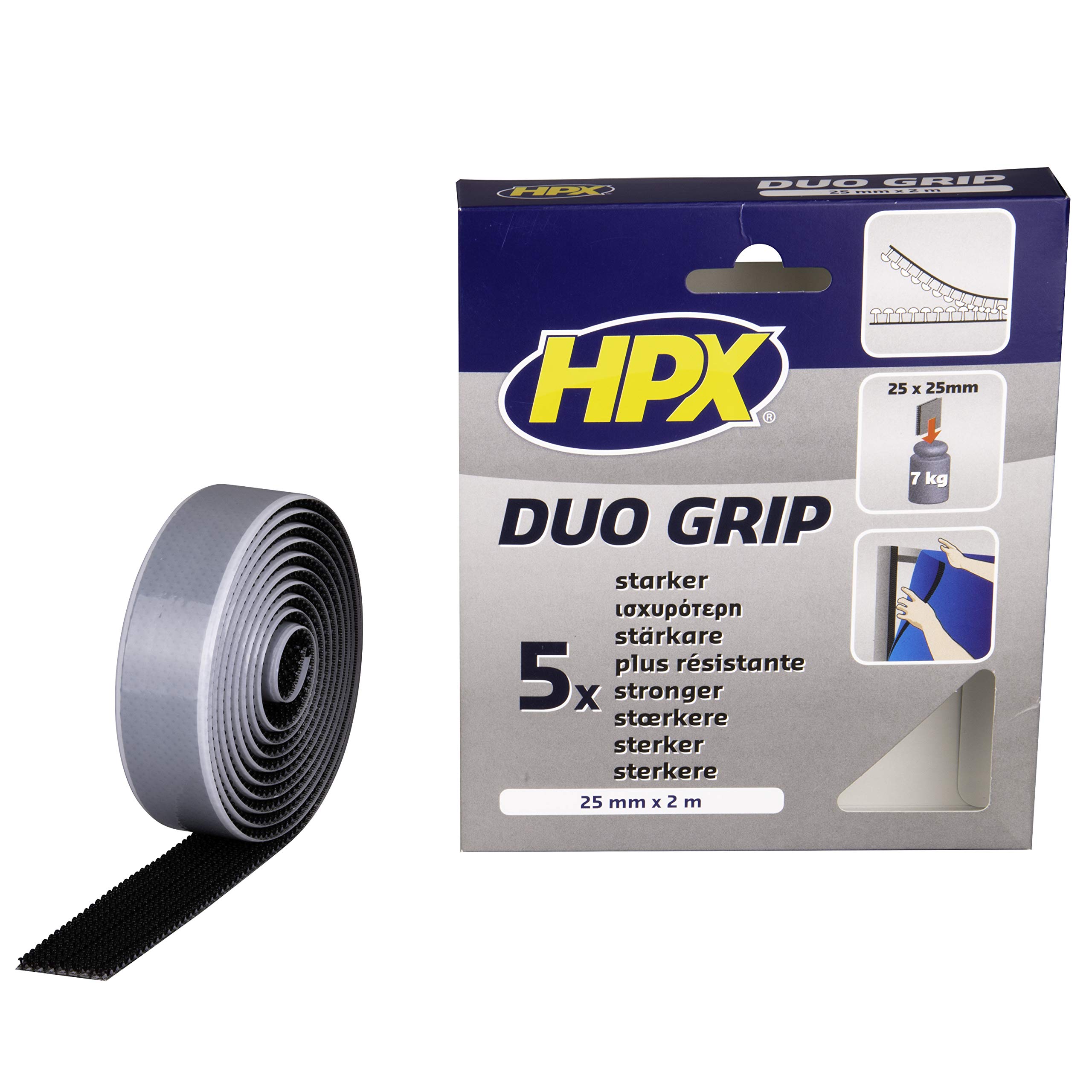 Cinta reajustable Duo Grip HPX-DG2502 para organizar cables y mandos en el hogar 2m