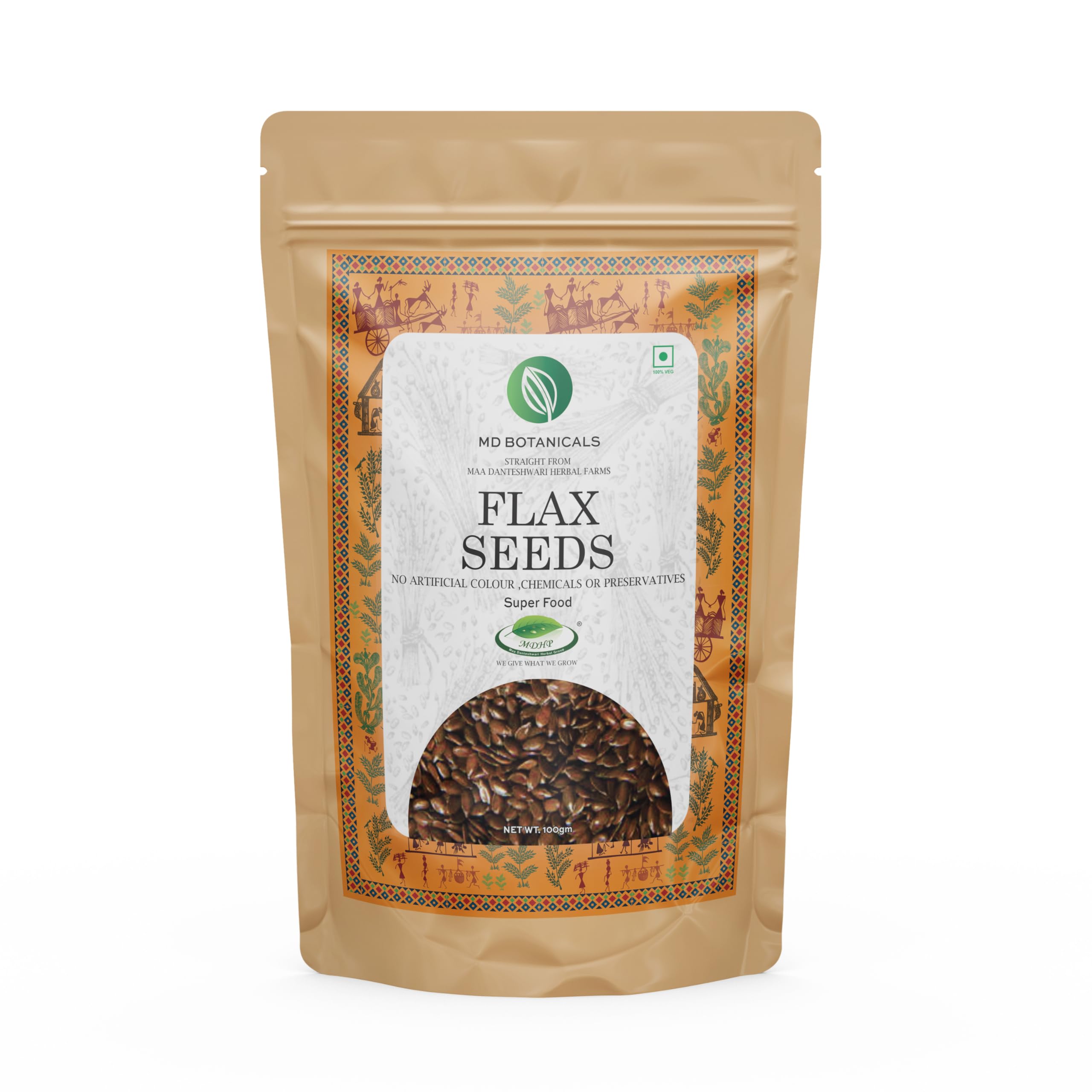 MD Botanicals Raw Flax Seeds 100g | High in Fibre & Omega-3 | Gluten-Free Superfood for Weight Management, Skin & Digestion-image-26