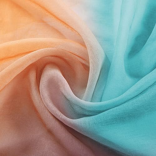 Miniatura 8 de KOUFALL - Cortinas de lino sintético, dos tonos, color arcoíris