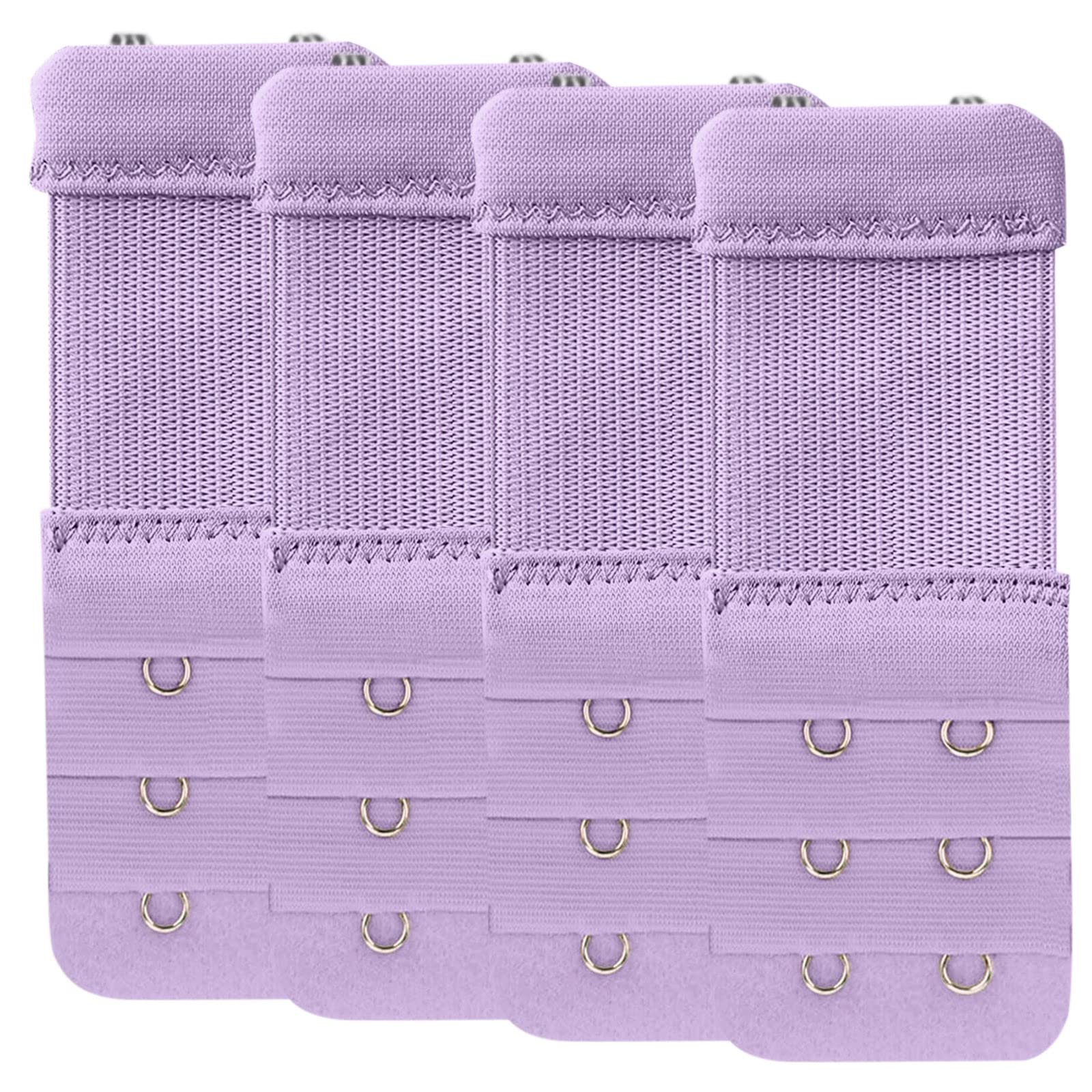 HEJANG Womens Bra Extenders 2 Hook 3 Hook Elastic Stretchy Bra Extension Strap Beautiful and Comfortable (Purple, One Size)-image-13