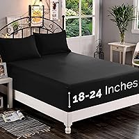Vista 11 de Elegant Comfort - 1 sábana bajera de 1,500 hilos, microfibra suave, bolsillo profundo de hasta 16 pulgadas, resiste a las arrugas y a la Negro