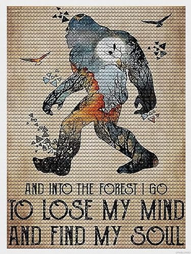 Gorilla and Alien UFO Mountains DIY 5D Diamond Painting Drawing Pictures by Number Kits de punto de cruz con diamantes de imitación de cristal