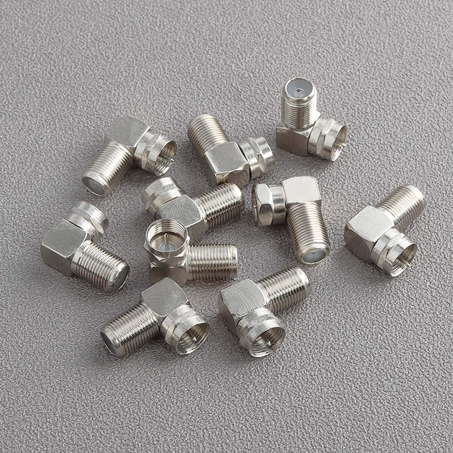 Adattatore 90 ° RG6 Pasow ad angolo retto coassiale con connettore femmina a maschio 10pcs