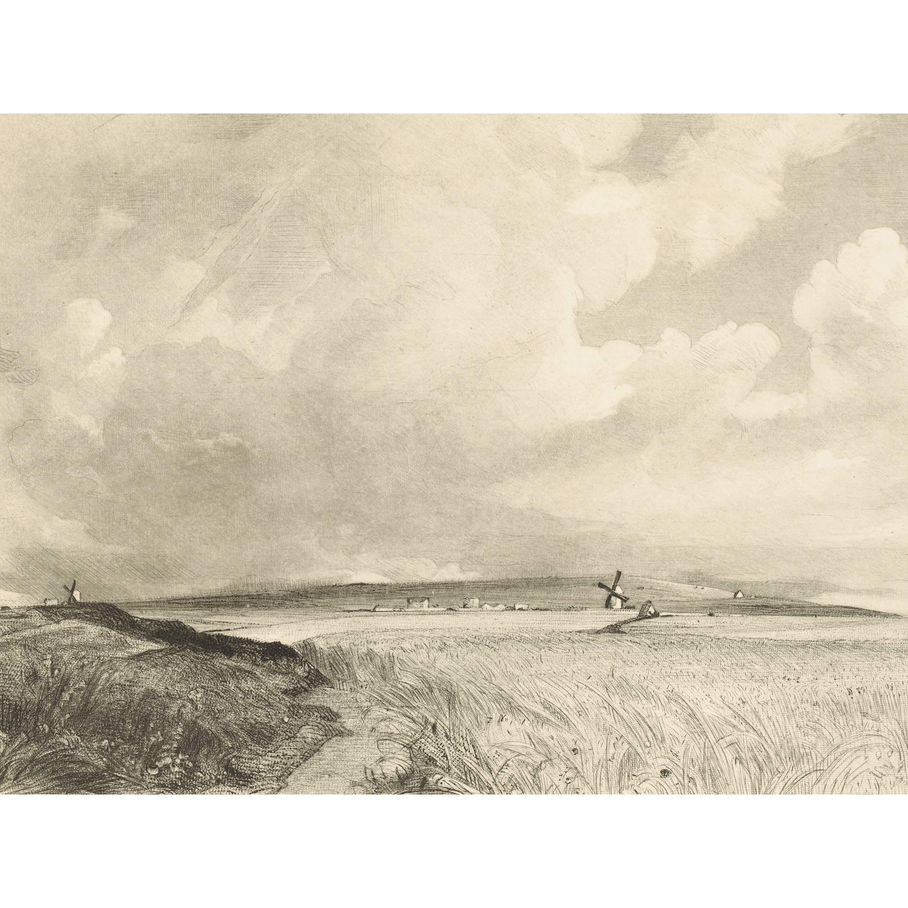 Artery8 David Lucas Cornfields Near Brighton 1846 Painting Large XL Wall Art Canvas Print
