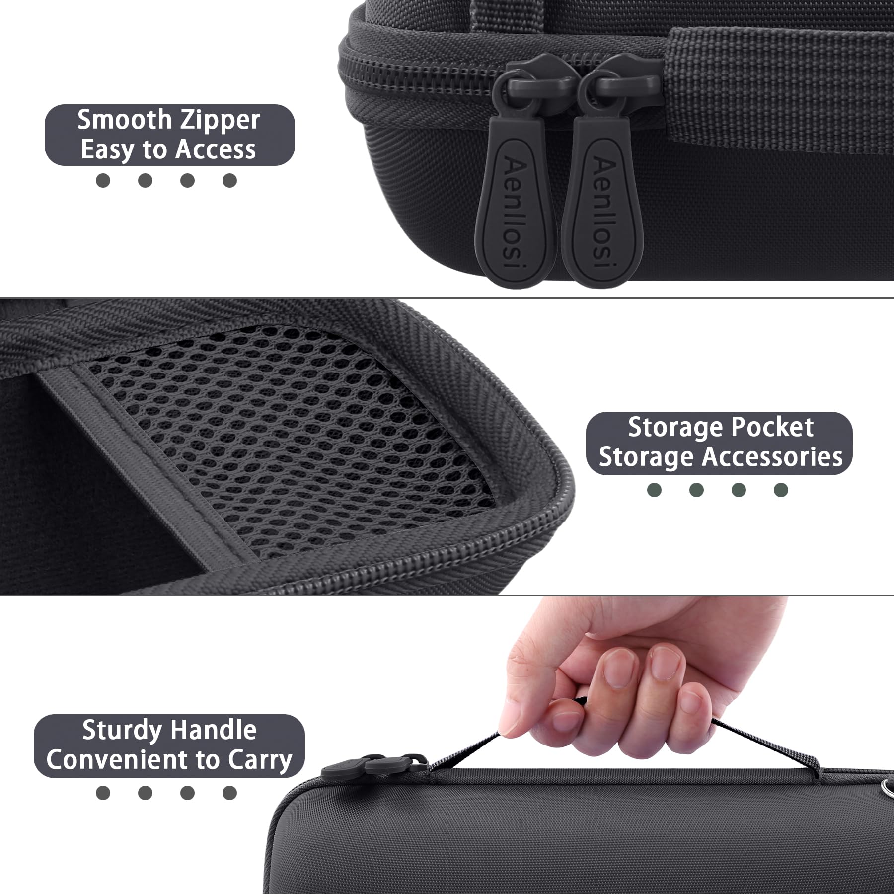 Aenllosi Hartschalen-Hülle Für JBL Flip 7/6/5 – Wasserdichte Tragetasche, Schwarz