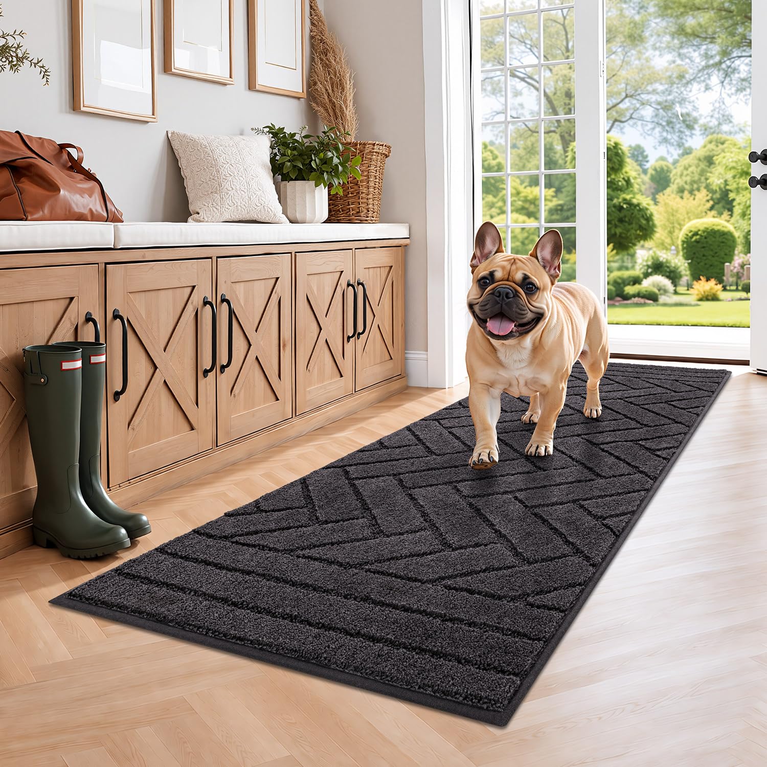 Amazon.com : Tindbea Dog Door Mat for Mud Paws, Dirt Trapper Mud