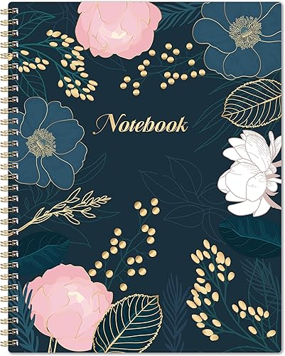 Cuaderno rayado - Diario rayado, 8.5 x 10.5 pulgadas, cuaderno en espiral, cuaderno universitario con 142 páginas (71 hojas), papel grueso, bolsillo disponible en Yaxa Venezuela