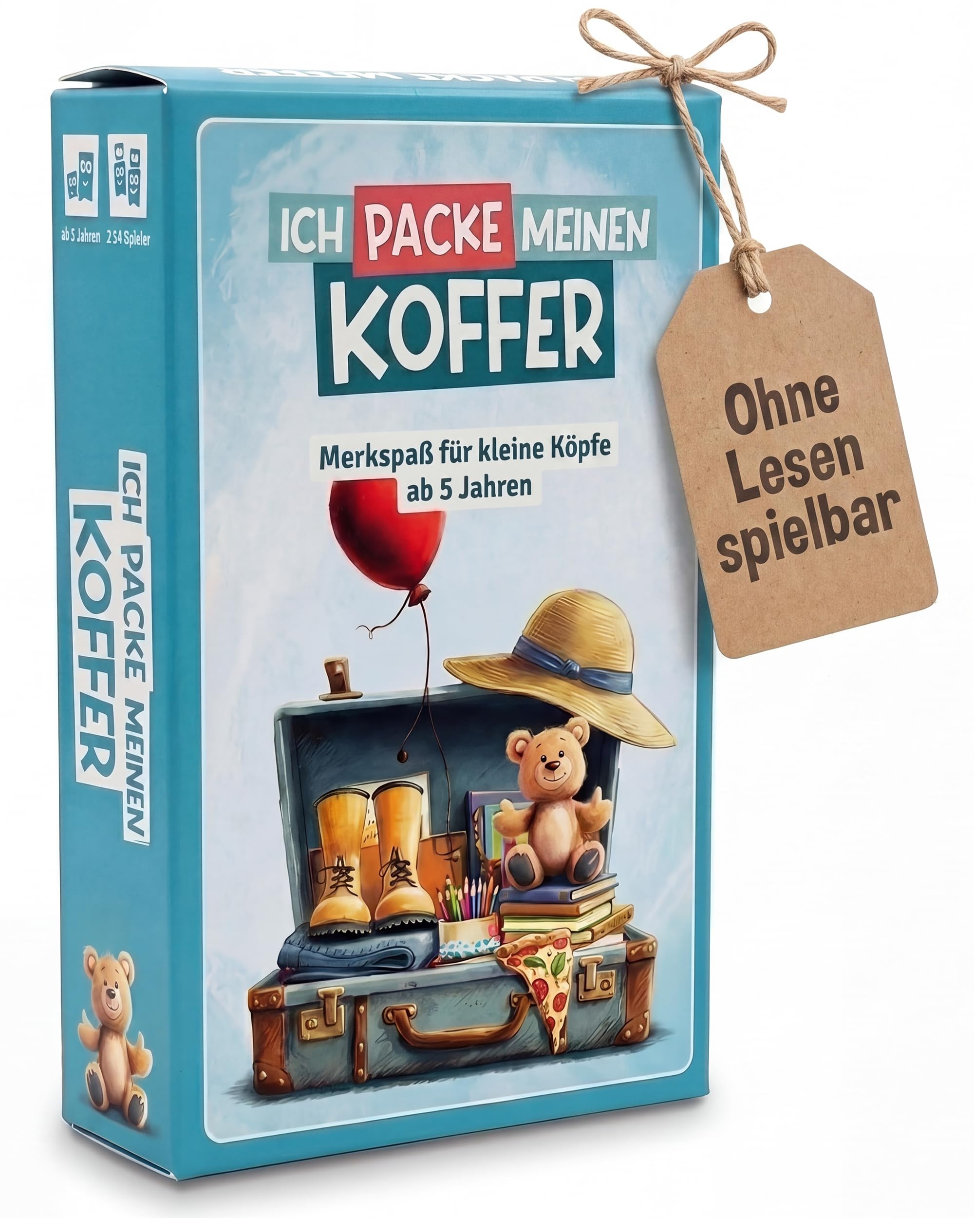 Ich packe meinen Koffer | Reise- & Ratespiel | Geschenk für Kinder ab 4 J. | Kompaktes Kartenspiel ab 4 Jahren: Tolles Mitbringsel & ideale Geschenkidee für jeden Kindergeburtstag.