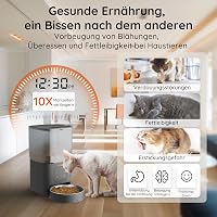 WOPET 4L WiFi Automata Macska Etető - Applikációs Vezérlés, Lassú Etetés, Hangfelvétel, Napi 1-10 Étkezés Macskáknak és Kutyáknak 3