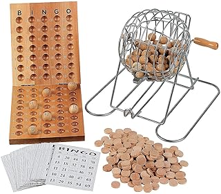 Fun Express Deluxe Wooden Bingo Set Ball cage, Balls, Cards, Chips and Board - VBS Vacation Bible School Supplies/Decor