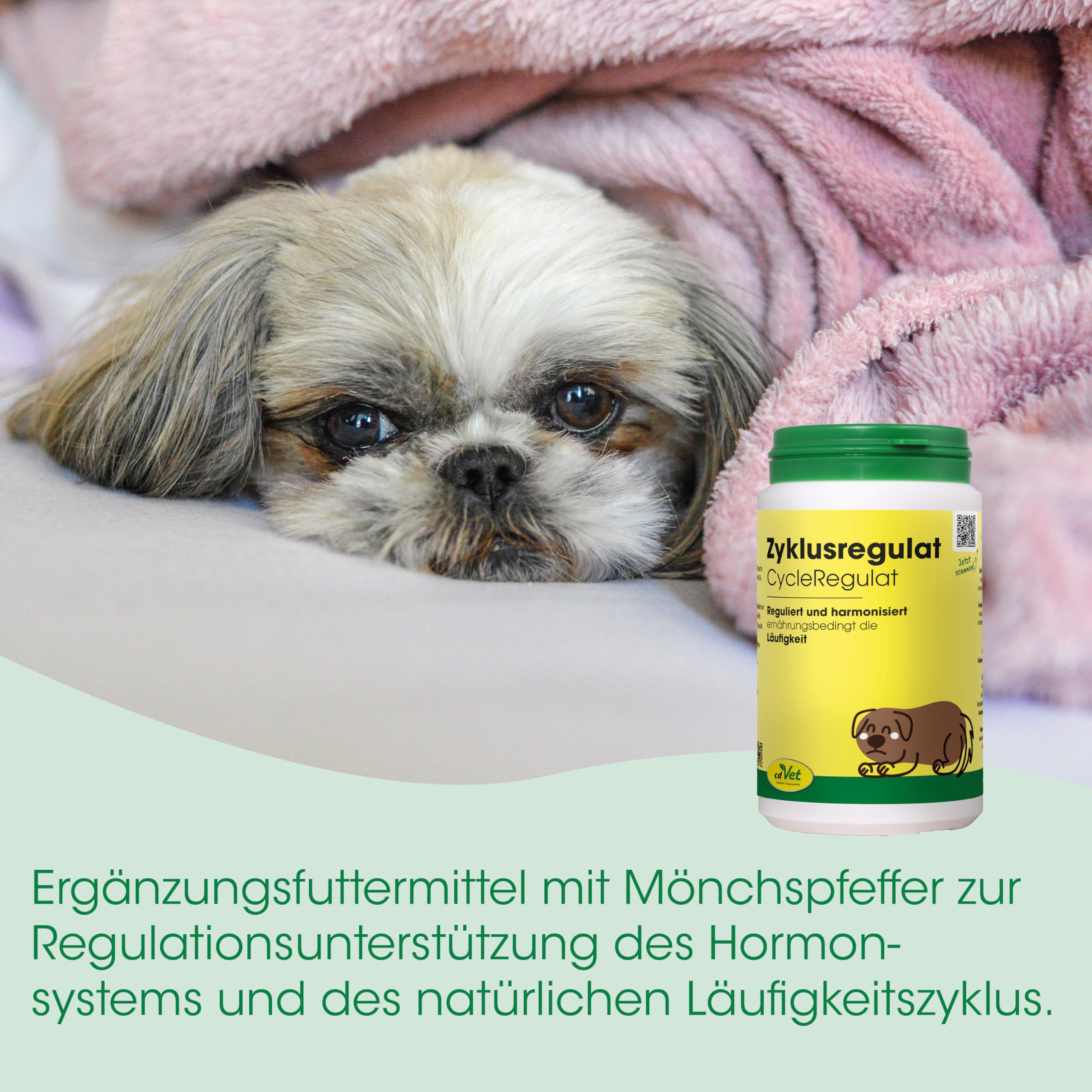 cdVet Naturprodukte ZyklusRegulat 300 g - Unterstützt Läufigkeit und Scheinträchtigkeit - Ergänzungsfuttermittel Hund