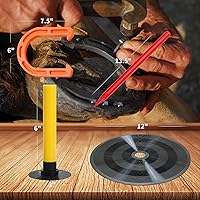 Vista 2 de El juego de herraduras de goma para interiores y exteriores incluye 4 herraduras, 2 clavijas, 2 alfombrillas de goma, 2 tacos de plástico rojo