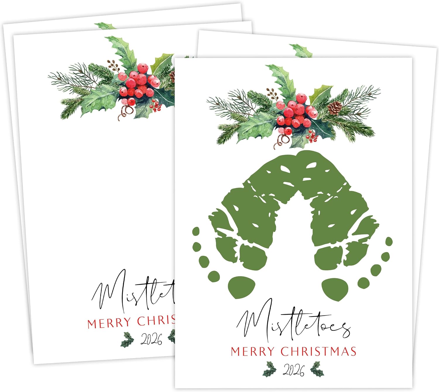 10 Pcs Christmas Handprint Art Craft Bundle, 8.5x11 Inch Handprint Keepsake Kit for Family and Classroom, Memory Keepsake Crafts Activities, Christmas Home Decor, Winter Party Favors for Family-8