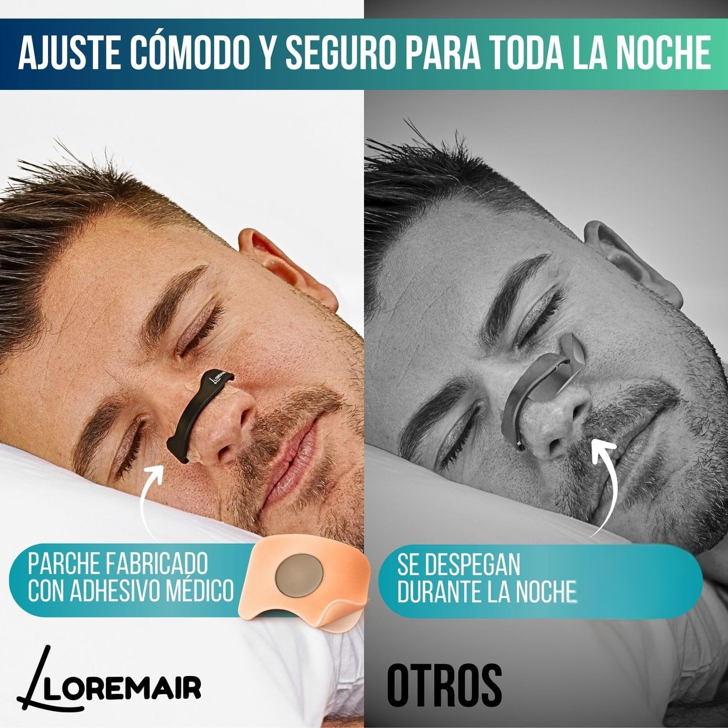 Tiras Nasales Magnéticas Deportivas | Tiras Nasales para Dormir | Dilatador Nasal Antironquidos | Mejora la Respiración y Rendimiento | 4 Arcos Magnéticos + Aplicador + 60 Parches (30 Días)