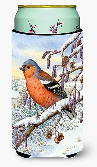 Caroline's Treasures Eurasian Bullfinch Wine Bottle Koozie Hugger - Thumbnail 3