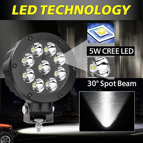 Miniatura 6 de AKD Part Cápsulas LED redondas + kit de arnés de cableado