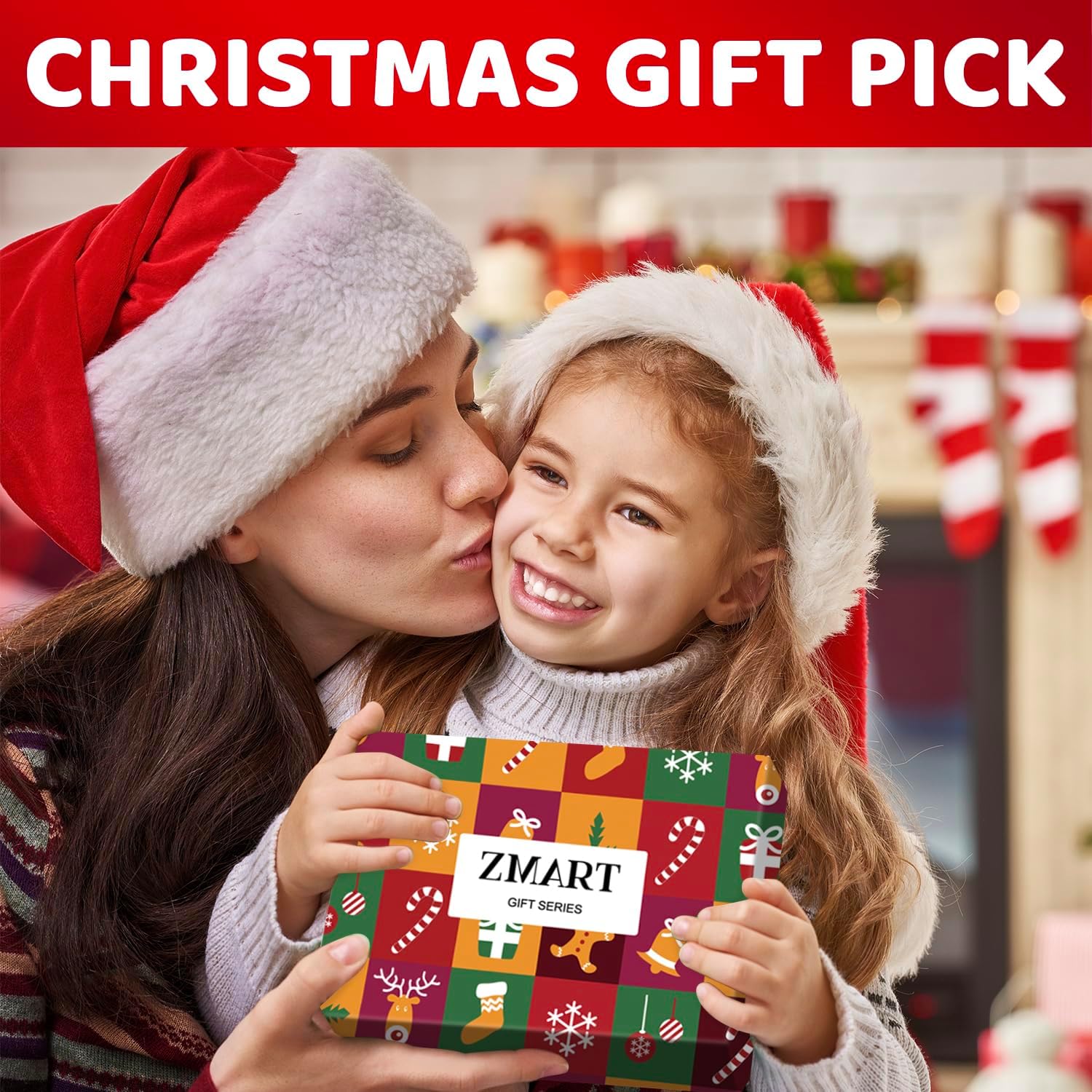 Zmart Christmas Socks for Boys Girls - Christmas Cookies Gift Gingerbread Light Kids Socks - Image 3