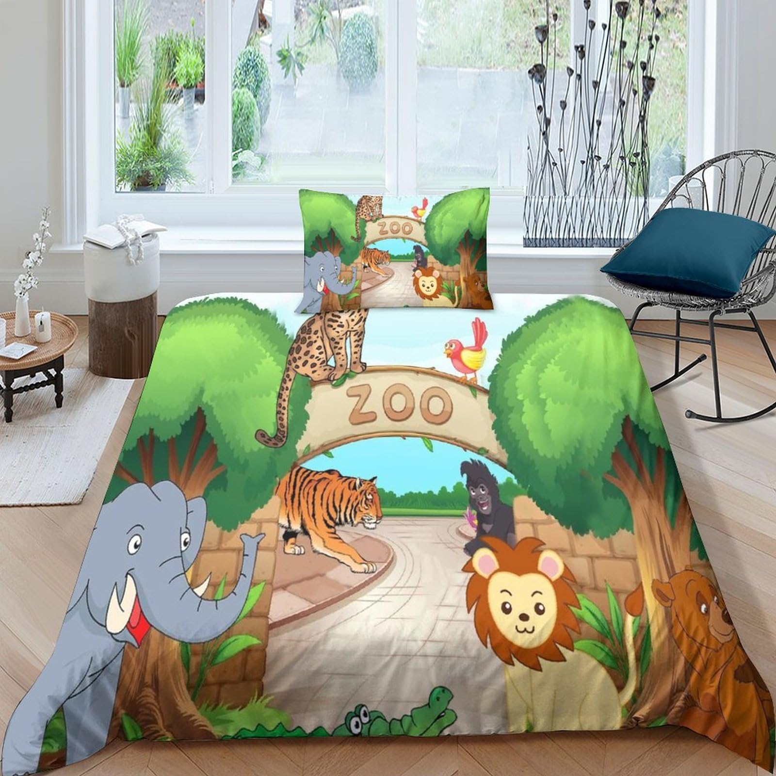 Parure de lit 3D dessin animé : cadeau d'anniversaire hypoallergénique enfant
