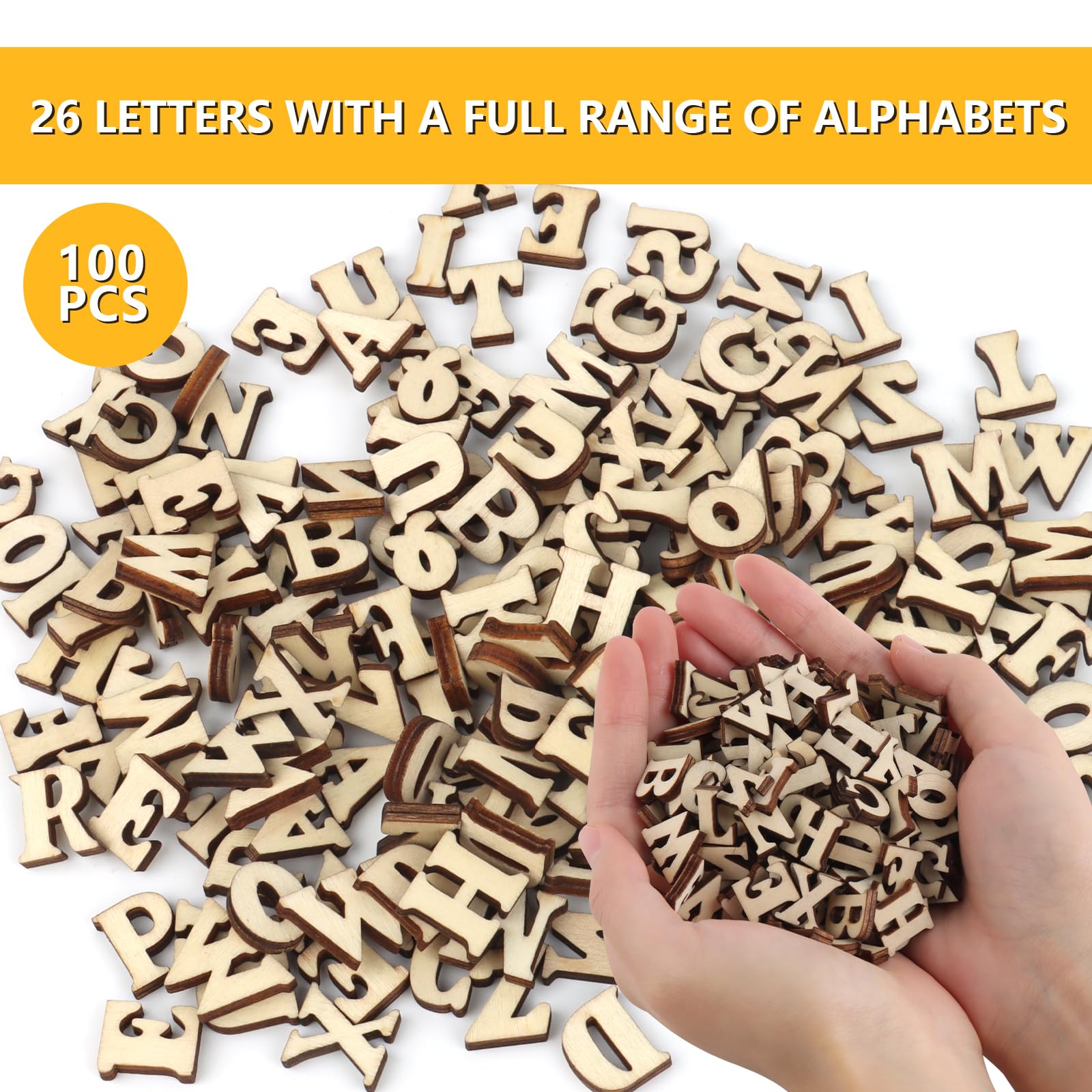 200 Lettere In Legno Dalla A Alla Z - Alfabeto Decorativo Per Artigianato E Apprendimento - Foto 5