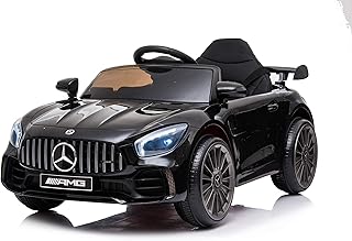 Mercedes AMG Sport Machine Électrique pour Enfants, Voiture Électrique, Full Optional, Siège en Plastique, Portes Ouvertes, Moteur 12 V, Charge Jusqu'à 25 kg, 1-4 Ans, Noir