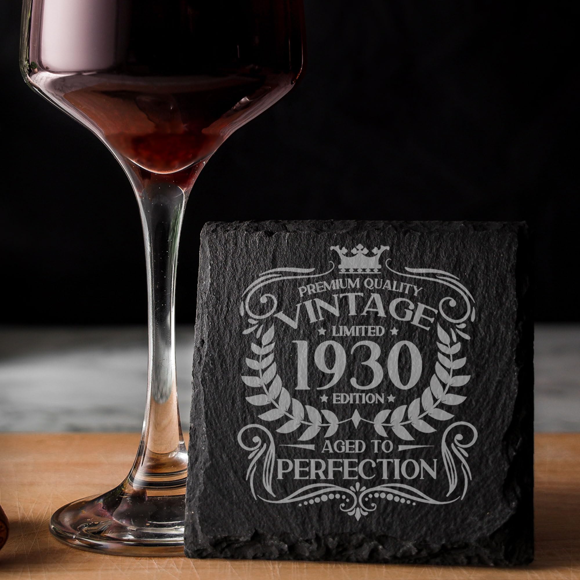 Regalo De 95 Cumpleaños Para Hombres, Diseño Vintage De 1930 Envejecido A La Perfección, Posavasos De Pizarra Grabada, Regalo Para Niños De 95 Años, Mantel Individual De Pizarra Natural Grabado