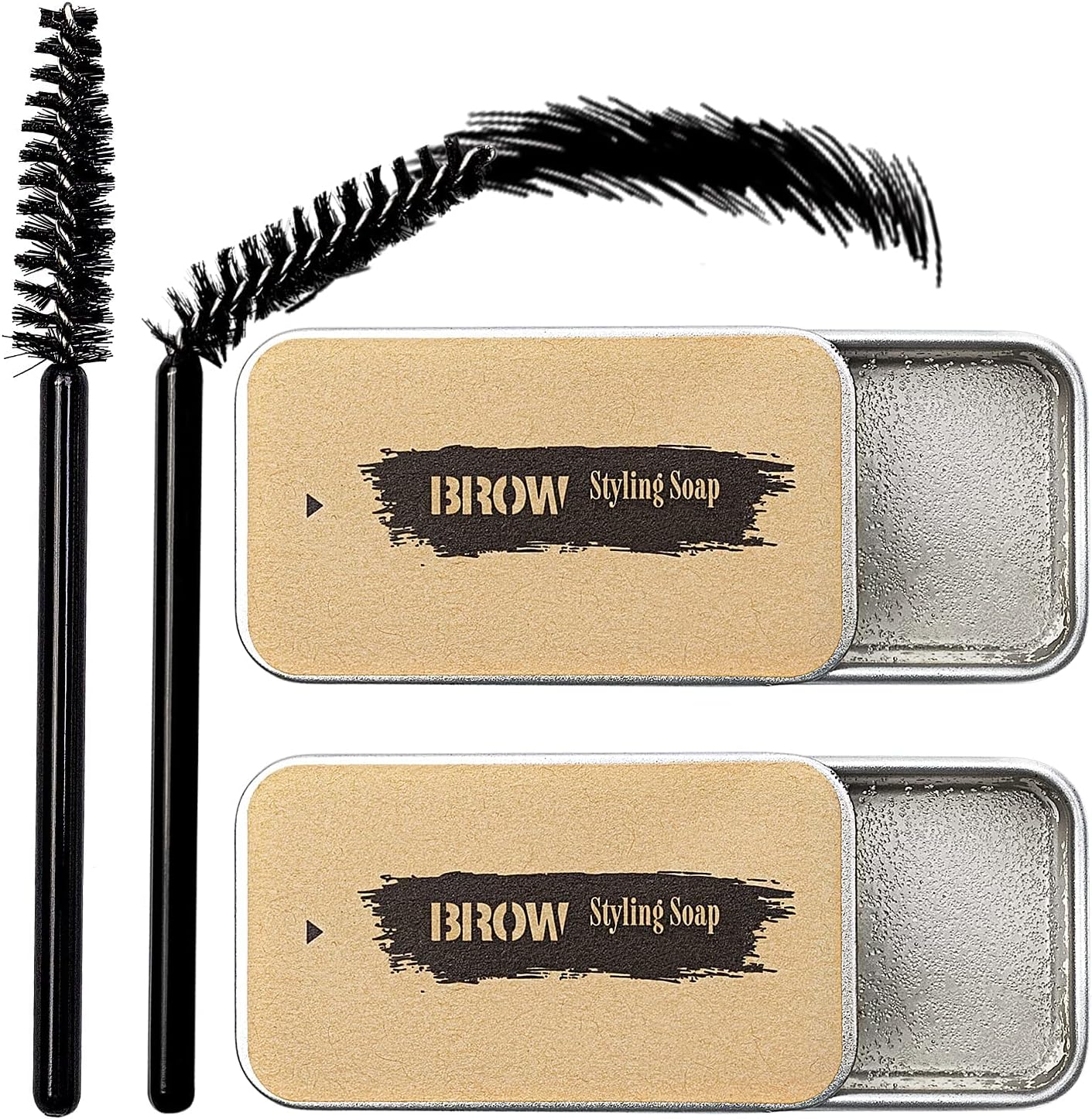 NALACAL 2PCS Eyebrow Soap Kit, 4D Long Lasting Brows Styling Soap, Waterproof Gel Wax Makeup Pomade