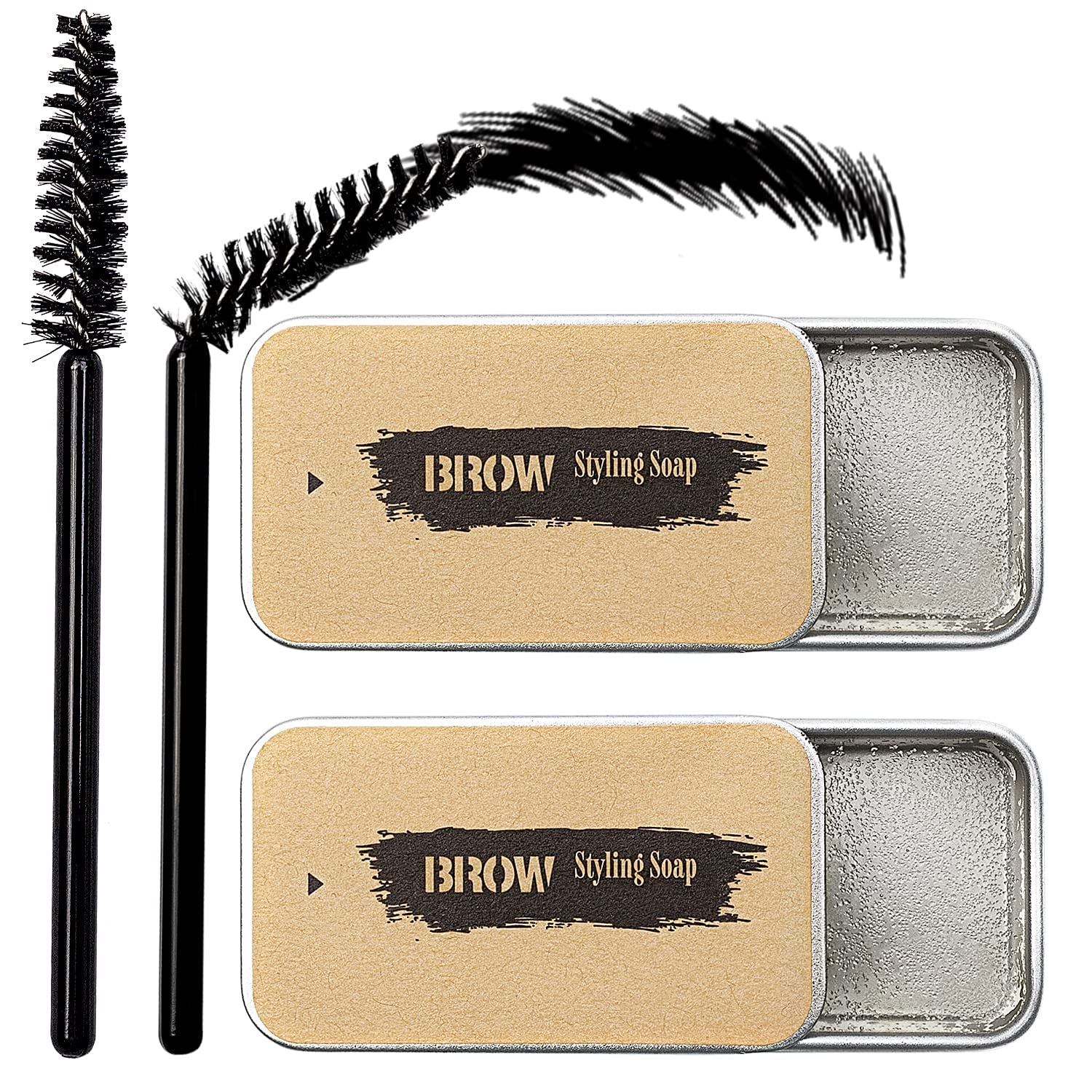 NALACAL 2PCS Eyebrow Soap Kit, 4D Long Lasting Brows Styling Soap, Waterproof Gel Wax Makeup Pomade