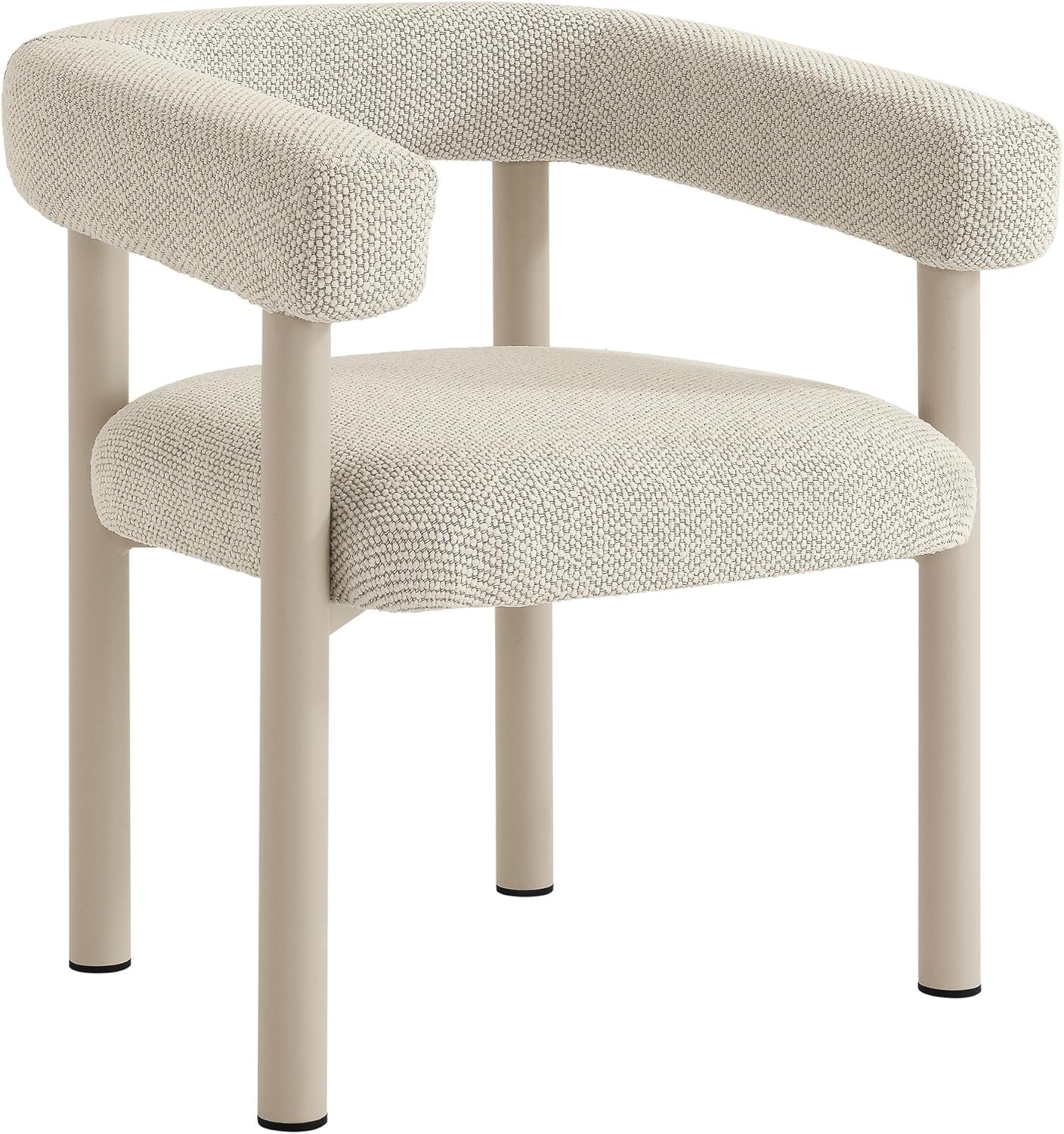 Modway Nautica Aluminum Outdoor Patio Dining Armchairs Set of 2 in Ivory Taupe – Modern 2-Piece Dining Chair Set – Curved Back Dining Chairs - Metal Outdoor Seating for Porch, Deck, Balcony