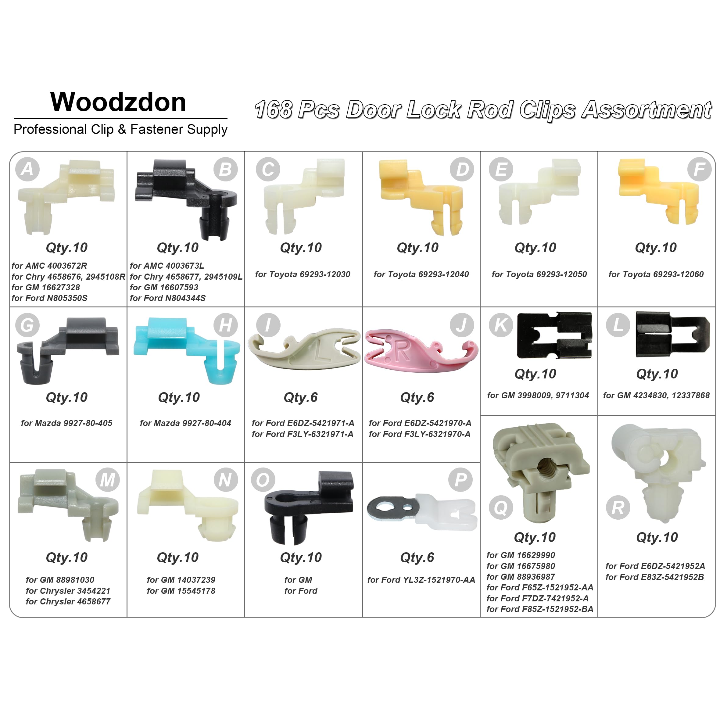 Lot De 10 Paires De Clips De Tige De Verrouillage De Porte, En Nylon De Qualité Supérieure, Pour Capot Gauche Et Droit, Clips De Fixation De Porte, Accessoires De Voiture Pratiques Compatibles