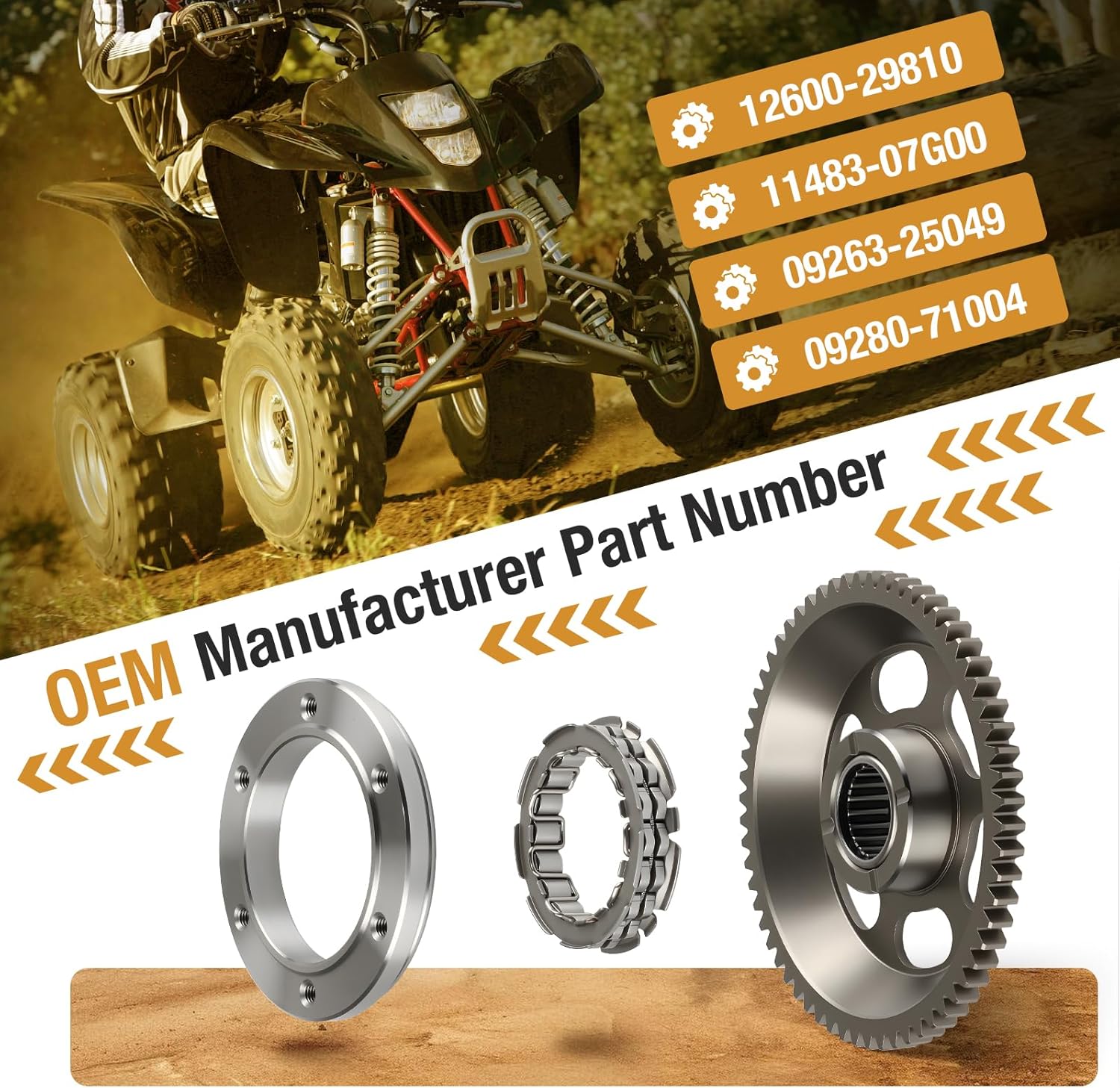 Flywheel Puller Starter Clutch One Way Bearing Gear Idler Gasket for Suzuki 2003-2014 Quadsport Z400 LT-Z400 LTZ400 12600-29810