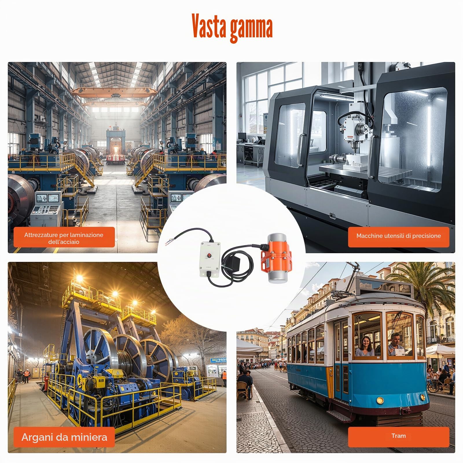 Motore a vibrazione con regolatore di velocità, 100 W, 220 V, vibratore elettrico, 3000 giri/min, motore multiuso, vibratore a basso rumore, motore vibrante per minerari, metallurgia, carbone
