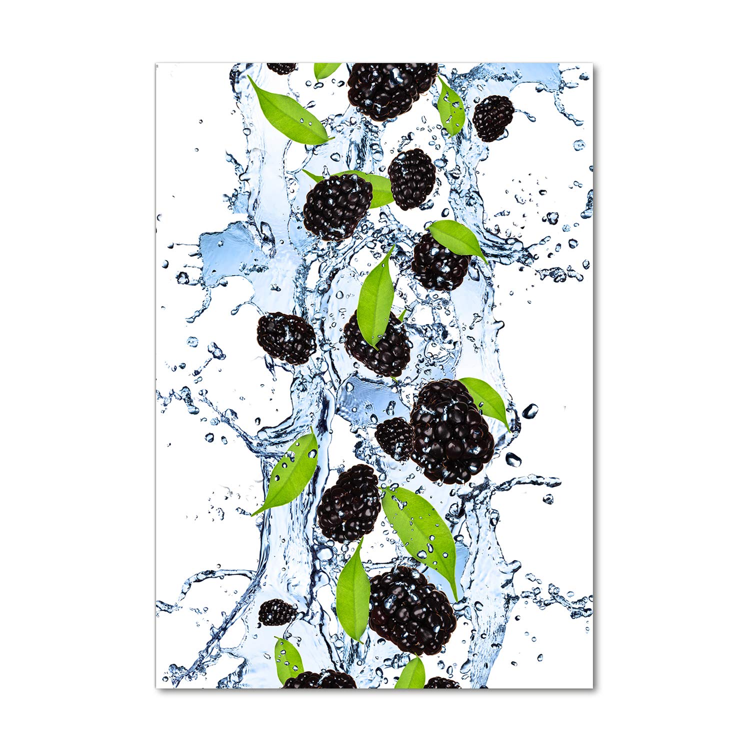 Image sur verre acrylique Tulup décoration cuisine tableau noir mûres 70x100