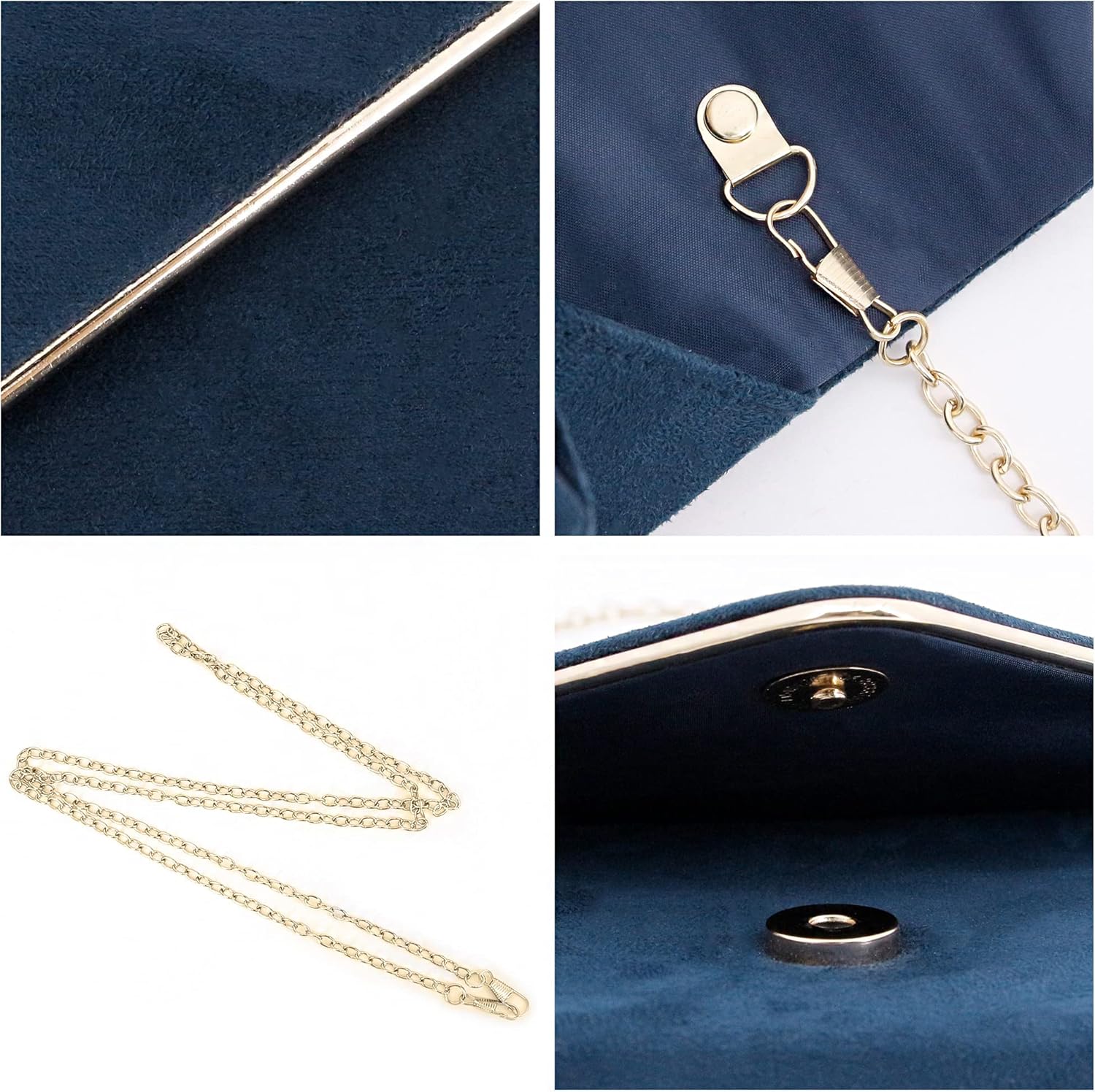 Naimo Womens Leather Evening Bag Elegant Envelope Shoulder Handbag Wedding Party Clutch Purse