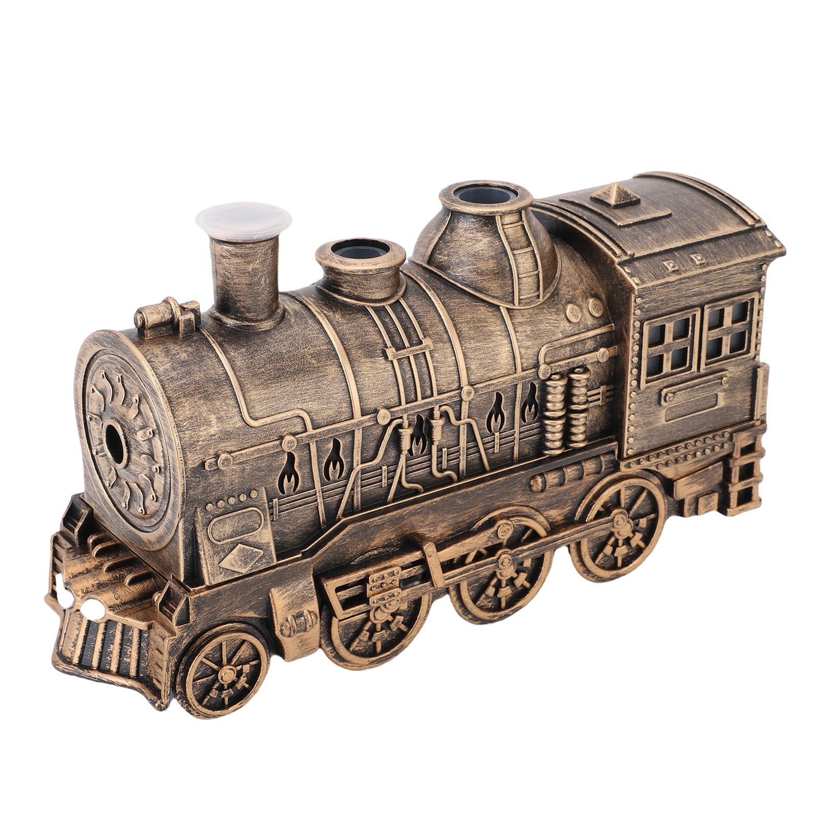 Cuifati Humidificateur de Train Vintage 300 ML, Double Buses de Pulvérisation, Brume Fraîche, Diffuseur d'aromathérapie Silencieux pour Huiles Essentielles, Diffuseur de Vapeur de Locomotive pour
