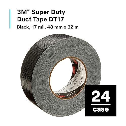 Miniatura 2 de 3M Cinta adhesiva Super Duty DT17, negra, ultra gruesa, resistente al desgaste, 17 mil, 1.890 in x 105.0 ft, 1 rollo