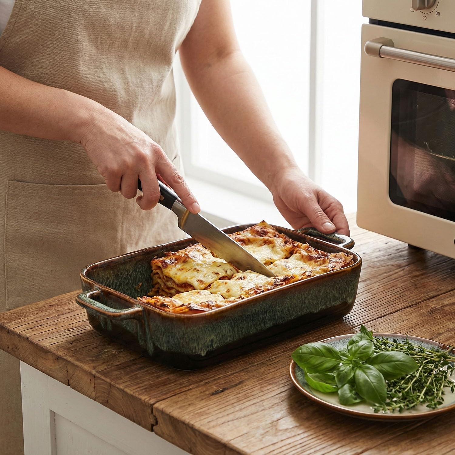 10" x 8" Porcelain Rectangular Casserole Dishes - Baking Dish for Oven, 1.9 QT Ceramic Lasagna Pans, Oven Safe Bakeware for Kitchen Cooking, Cake, Banquet and Dinner