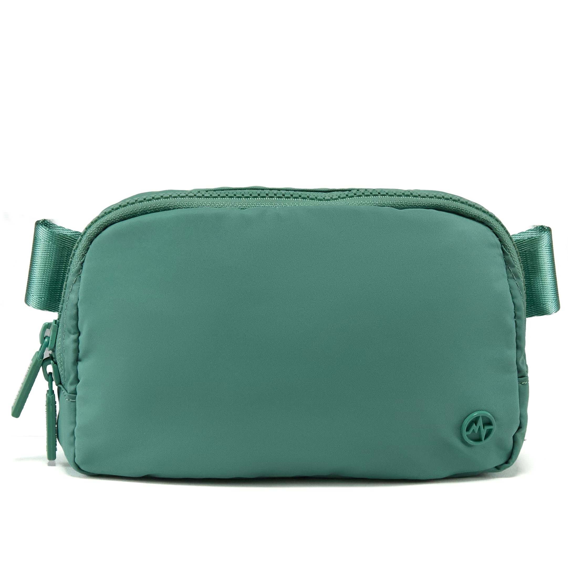 Pander Two Way Zipper Fanny Pack Nylon Everywhere Belt Bag for Women, Water Repellent Waist Packs, Crossbody Bags with Adjustable Strap (Eucalyptus Green)