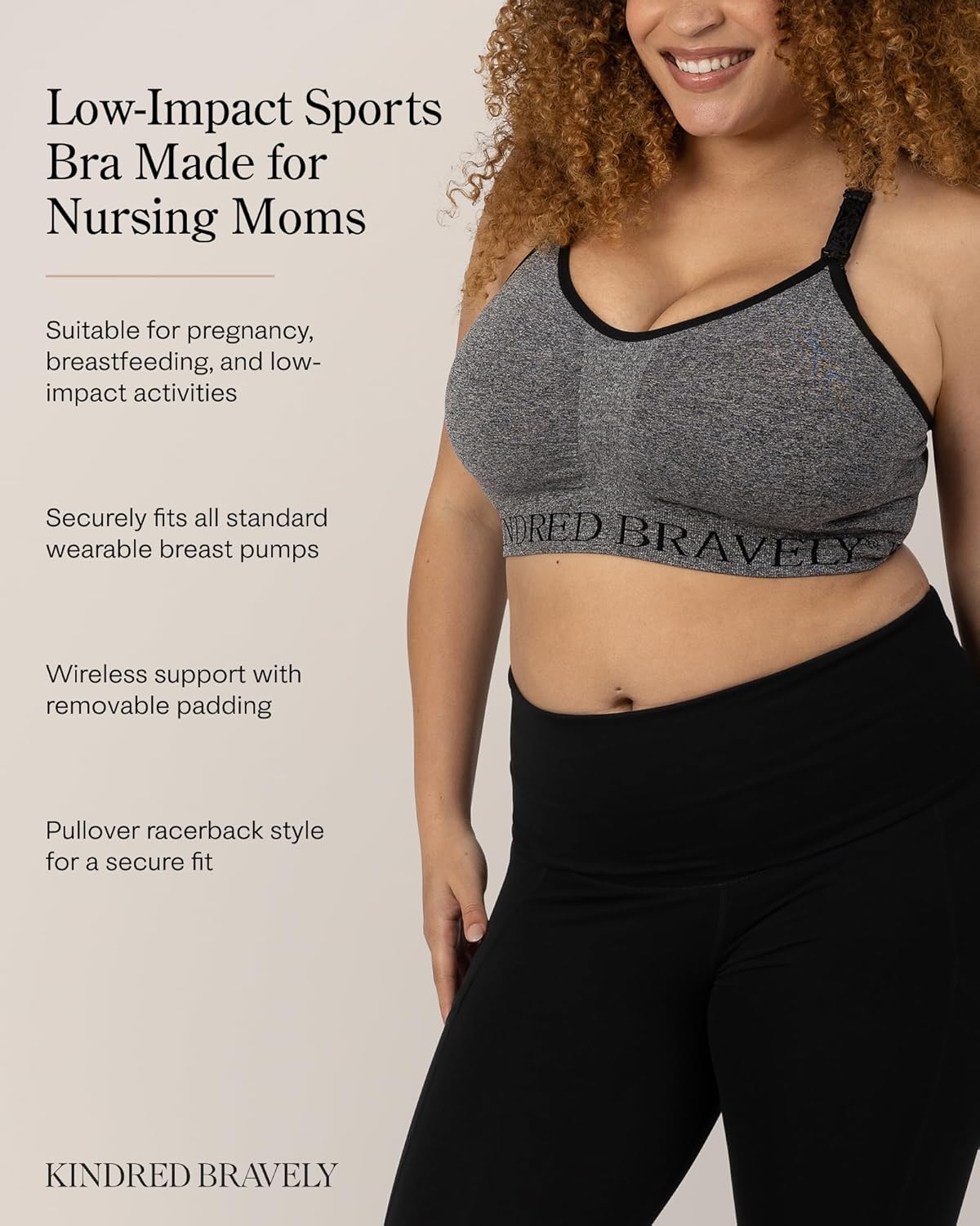 Kindred Bravely Sublime Nursing Sports Bras for Breastfeeding, Soft & Stretchy Maternity Bra - Image 3