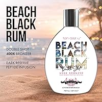 Vista 2 de Tan Asz U Beach Black Rum - Loción bronceadora Double Shot 400X Bronzer, infusión de péptidos Dark Reserve, loción bronceadora de interior Luxe