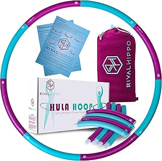 Detachable and Adjustable Weighted Hula Hoop for Exercise with 8 Push-to-Connect Sections and Soft Thick Foam Padding for ...
