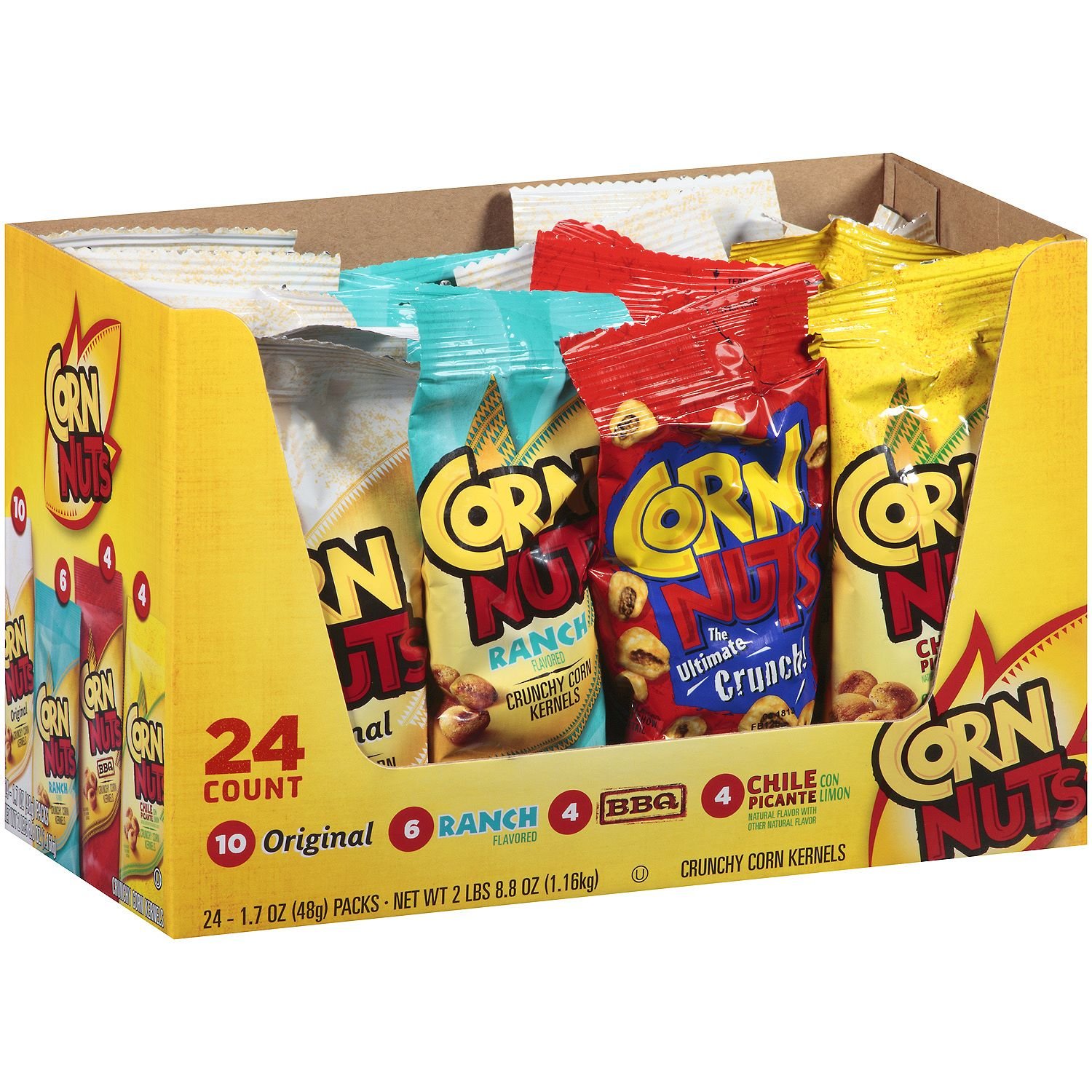 Corn Nuts 4 Flavor Mix Variety Pack, 1.7-Ounce Bags (Pack of 24)