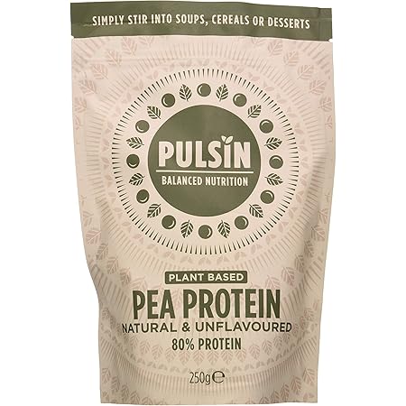 Pulsin Natural Unflavoured Plant Based Vegan Pea Protein Powder 250 g (Gluten Free / Palm Oil Free / Dairy Free)
