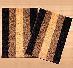 RUGSYA (Stripes - 4 Soft Mat for Office/Floor/Door Mat/Bathroom Mat (40x60 cm) Anti-Skid (Pack of 2)