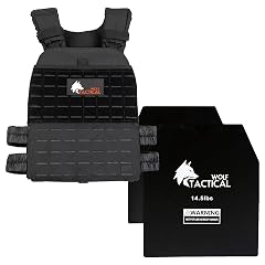 WOLF TACTICAL Weighted Vest and Weight Vest Plates Black 14 5lbs