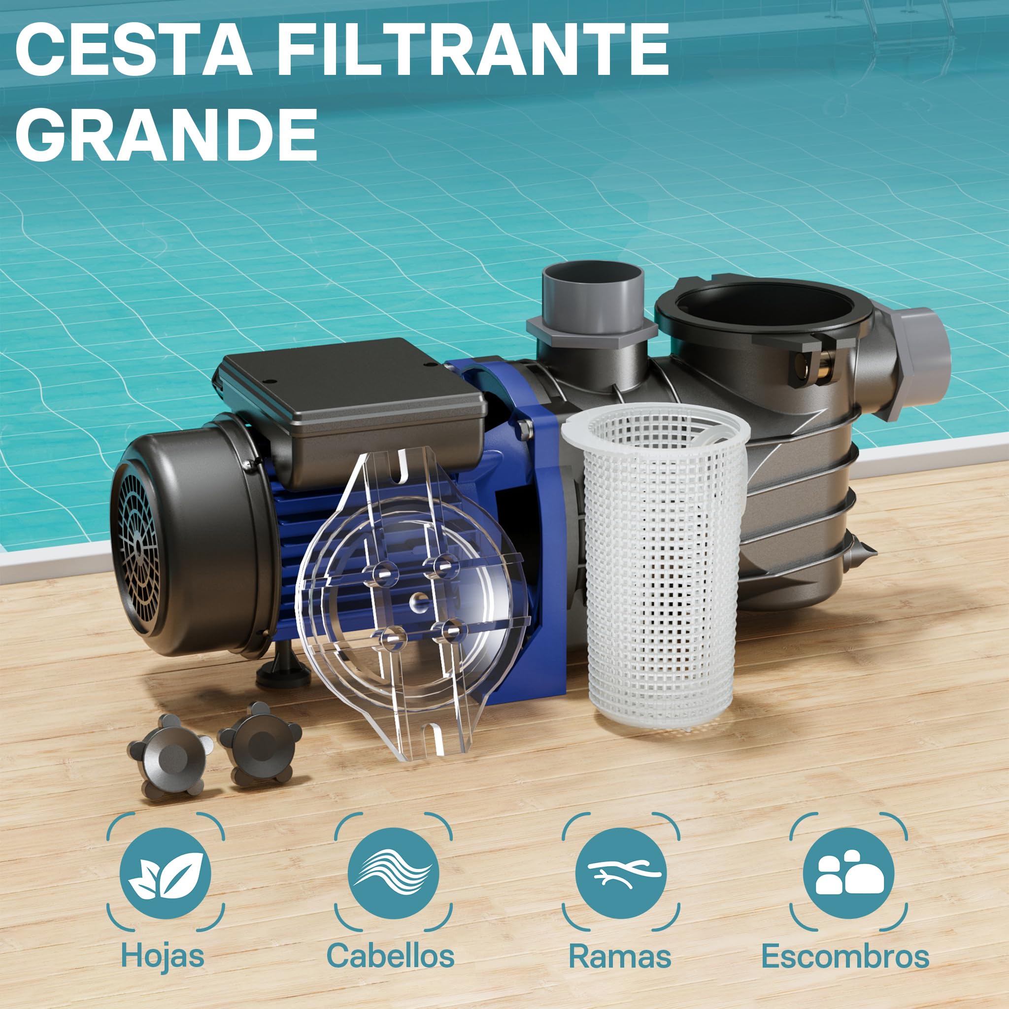 Bomba de piscina 13200l/h 370W Bomba de circulación Bomba de filtro