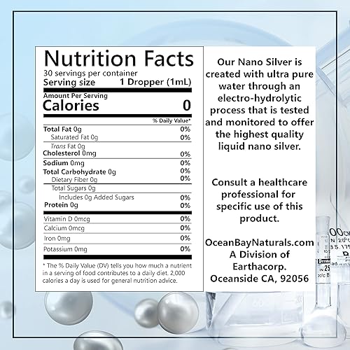 Miniatura 5 de Liquid Nano Silver Más absorbible que la plata coloidal 10 ppm Botella de plástico PET ámbar de 32 oz