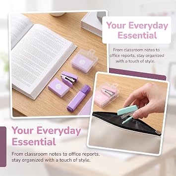 6Pcs Mini Stapler Set, Morandi Cute Compact Desk Staplers